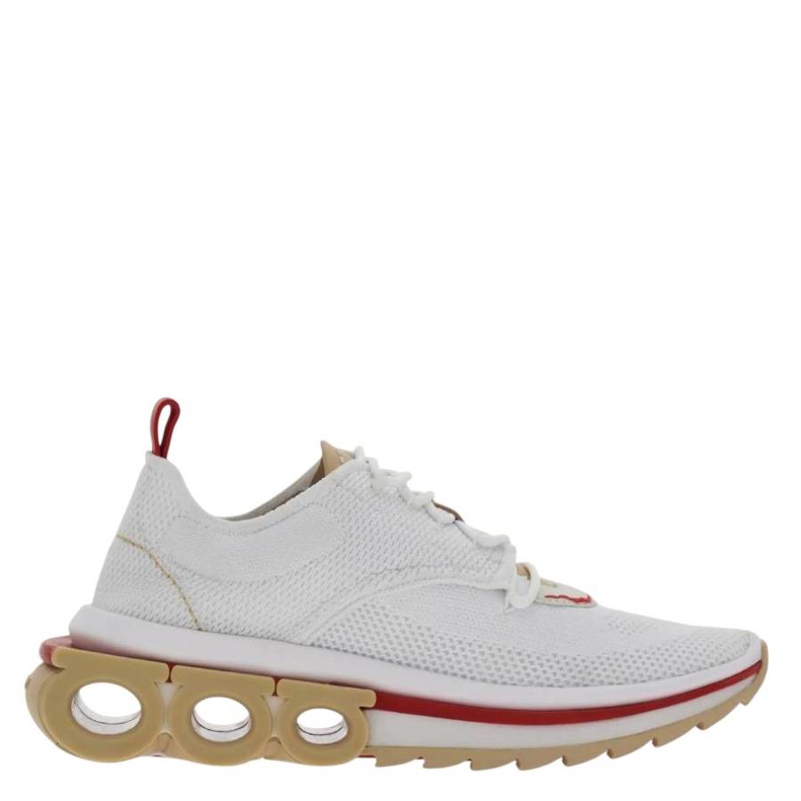 Ferragamo Nima Knit Gancini Low-Top Sneakers