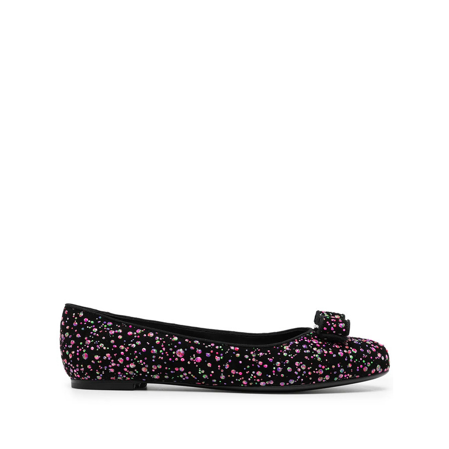 Ferragamo Womens Black Ballerinas Flats