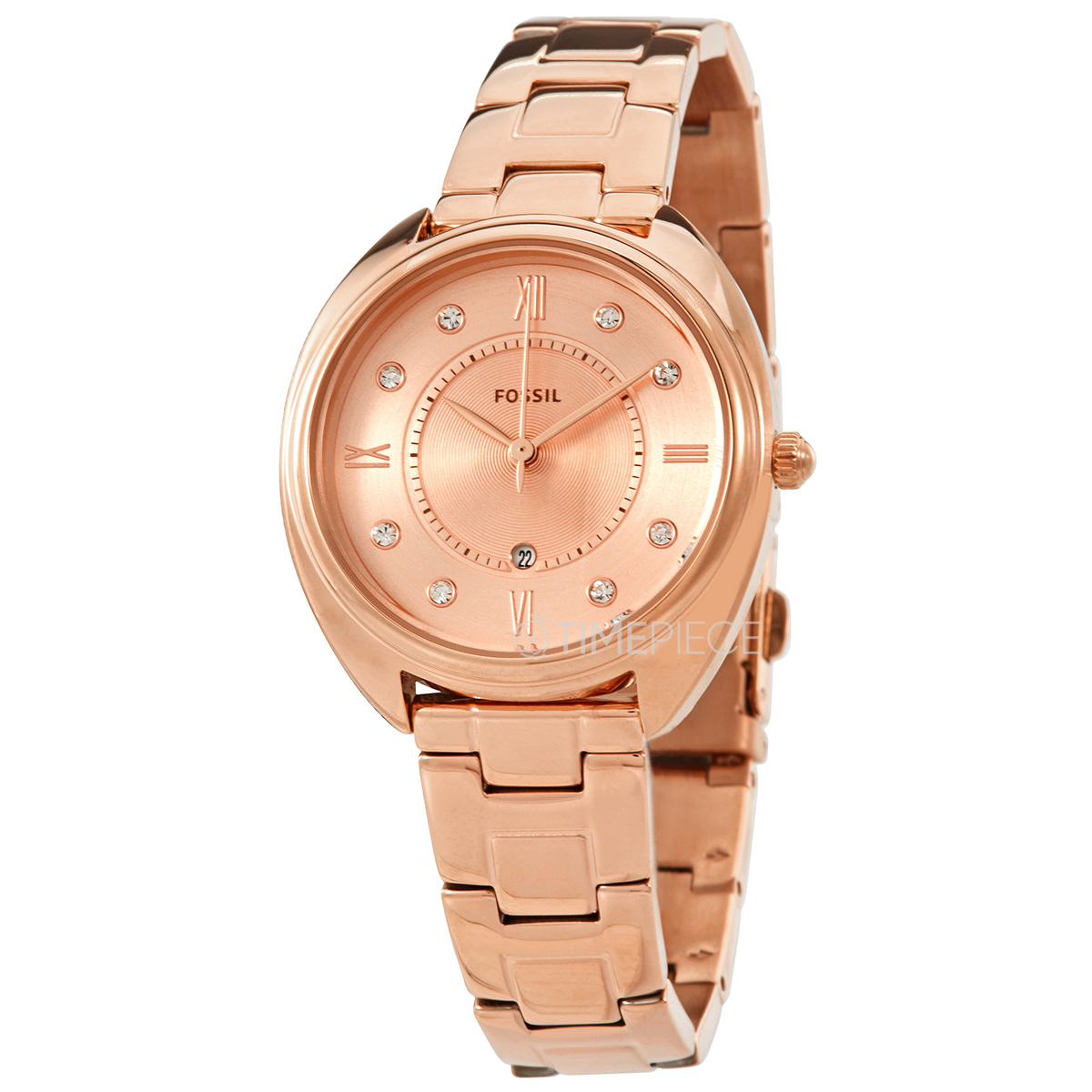 Fossil Gabby Quartz Crystal Rose Gold Dial Ladies Watch ES5070