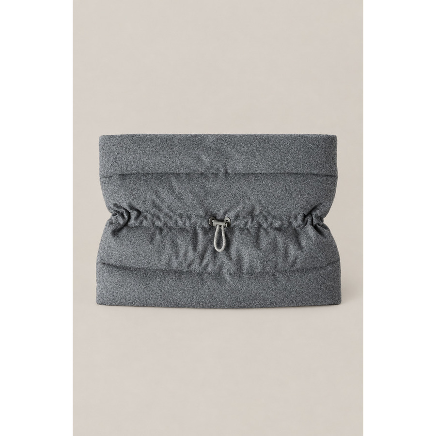 Brunello Cucinelli Womens Grey Wool Knit Neck Warmer