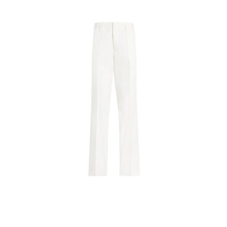 Roberto Cavalli White Cotton Straight-Leg Chino Trousers