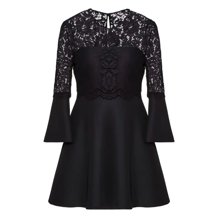 Valentino Garavani Lace-Paneled Flared Dress