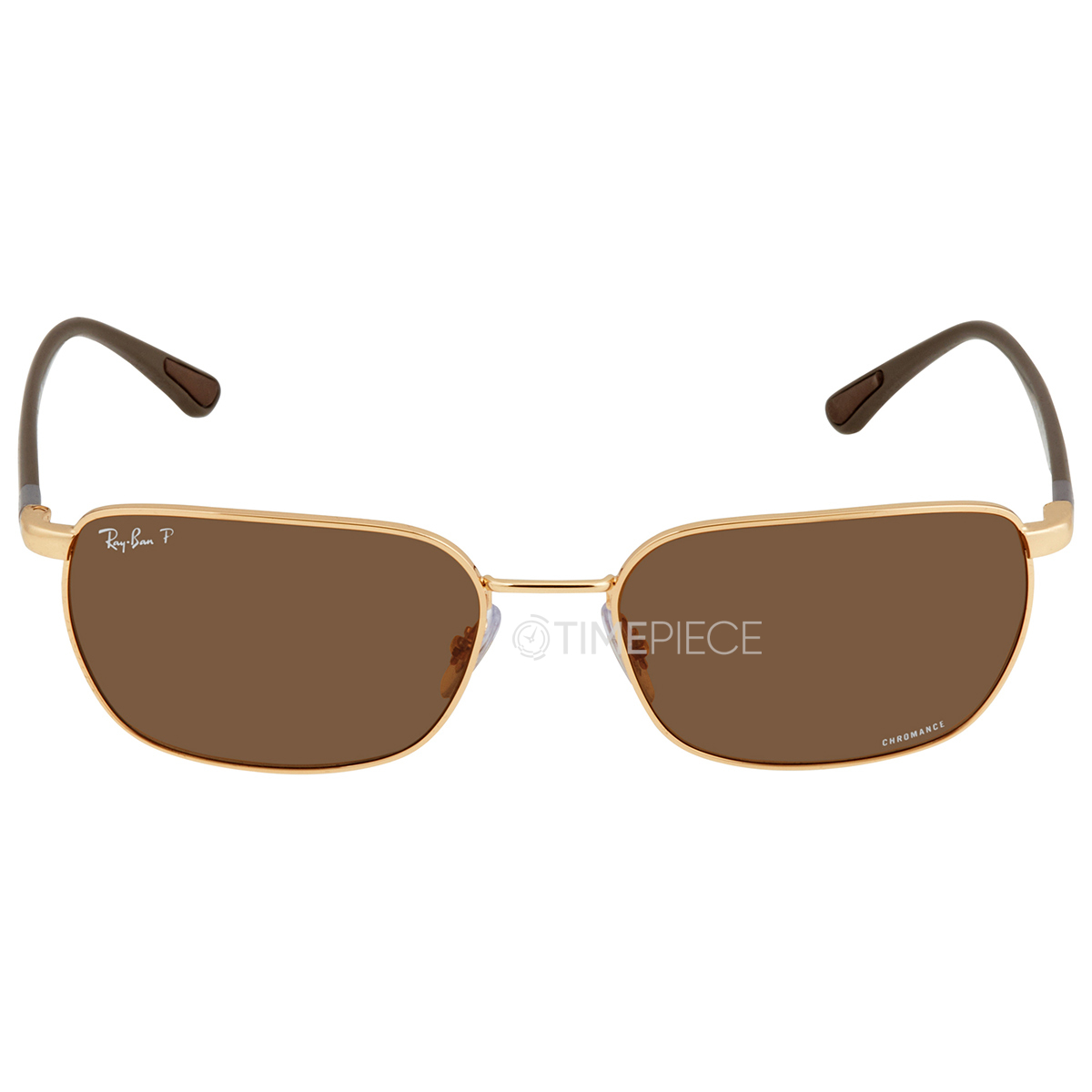 Ray Ban Chromance Polarized Brown Rectangular Unisex Sunglasses