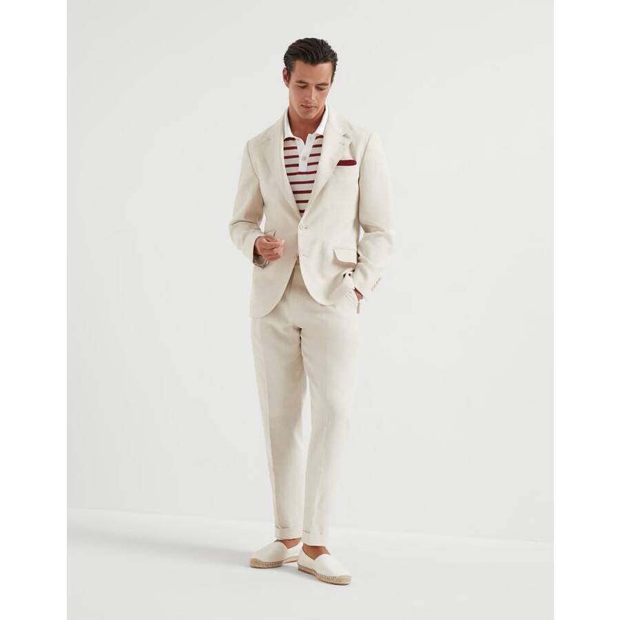 Brunello Cucinelli Men's Shell Linen Two Button Suit