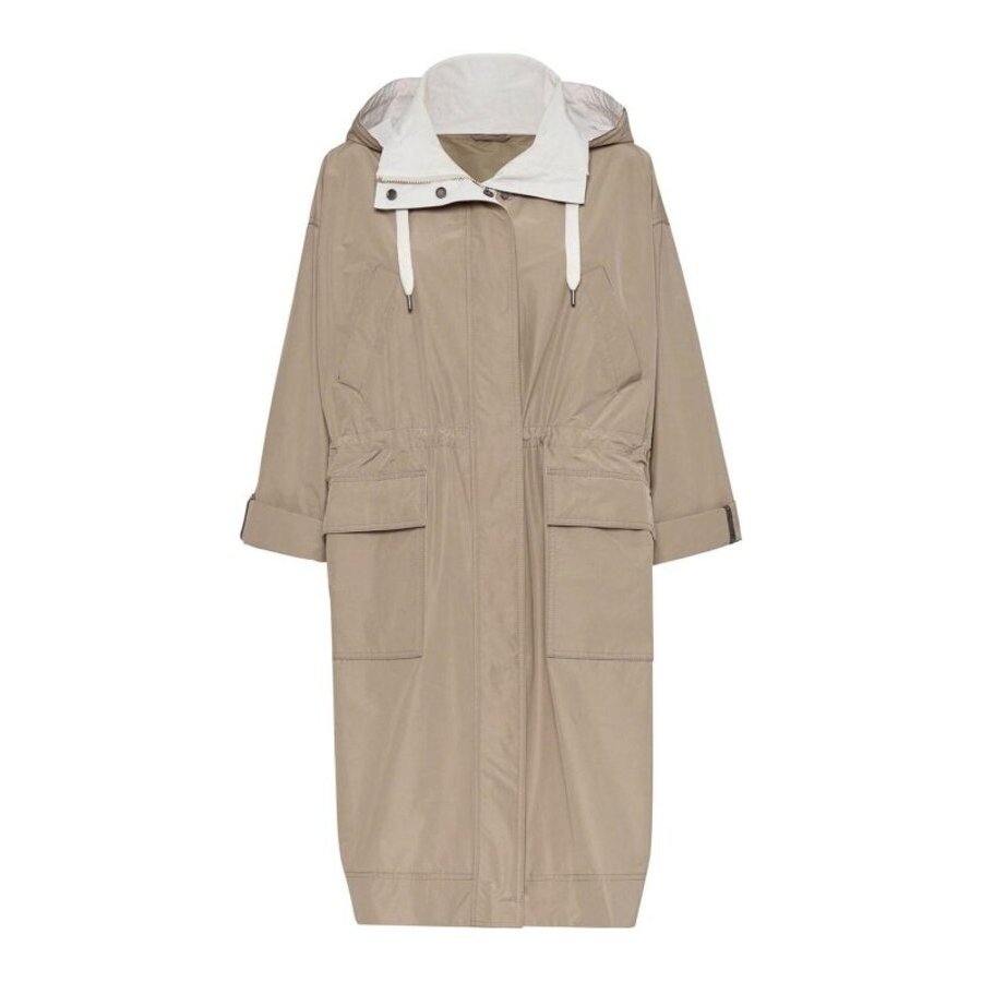 Brunello Cucinelli Wolight Beige Hooded Parka