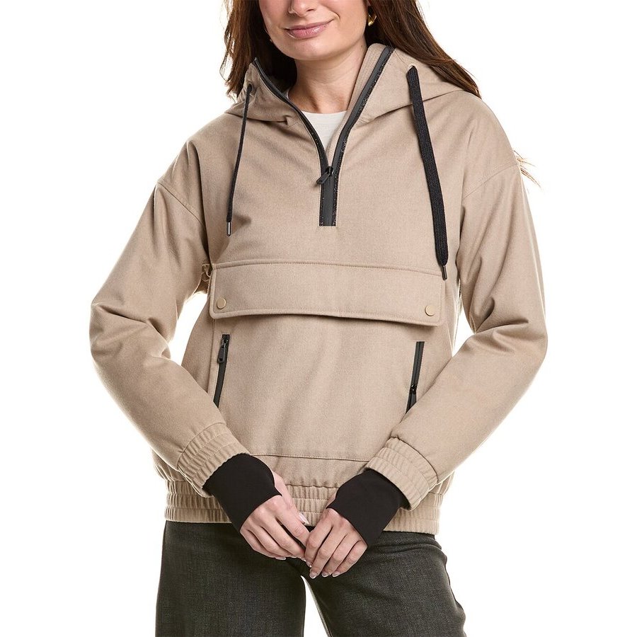 Brunello Cucinelli Beige Hooded Pullover Jacket