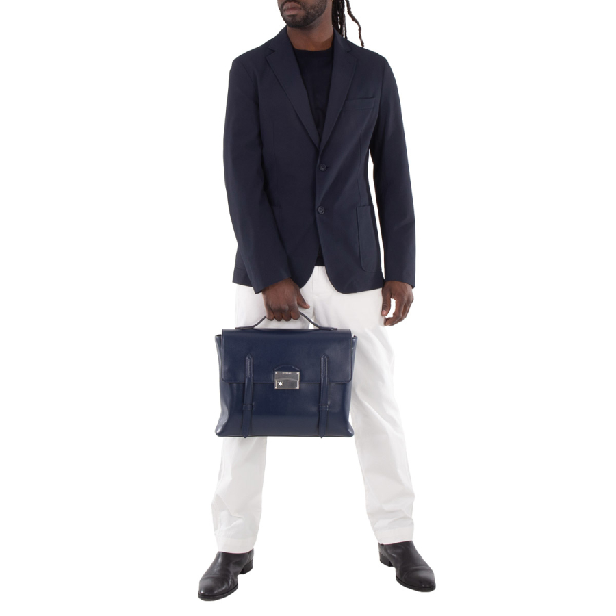 Montblanc Meisterstuck Neo Leather Briefcase - Ink Blue