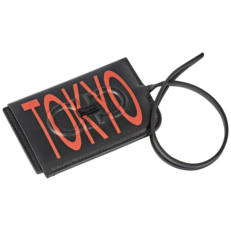 Salvatore Ferragamo Black/Orange Tokyo ID Holder
