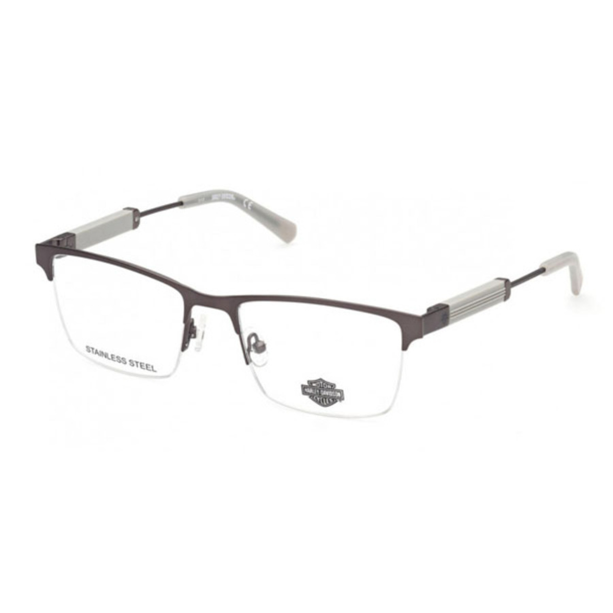 Harley Davidson Mens Gunmetal Rectangular Eyeglass Frames HD901300954