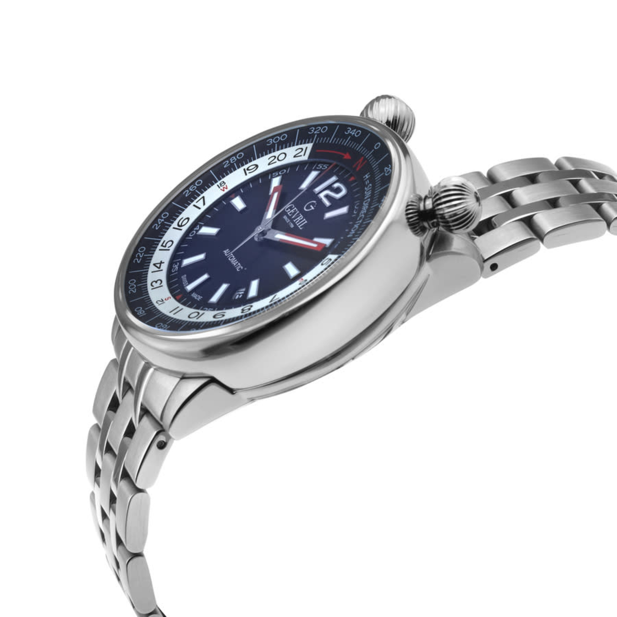 Gevril Wallabout Automatic Blue Dial Mens Watch 48566