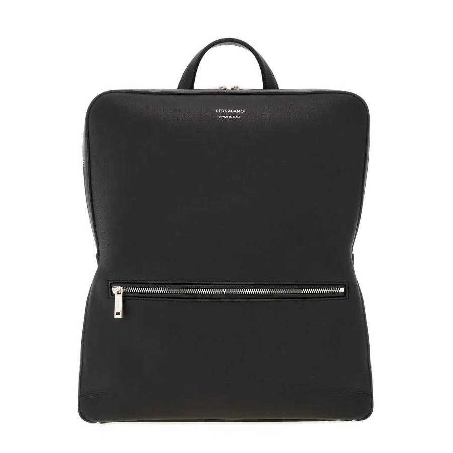 Ferragamo Black New Leather Backpack