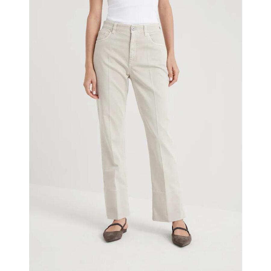 Brunello Cucinelli Ivory Straight-Leg Trousers