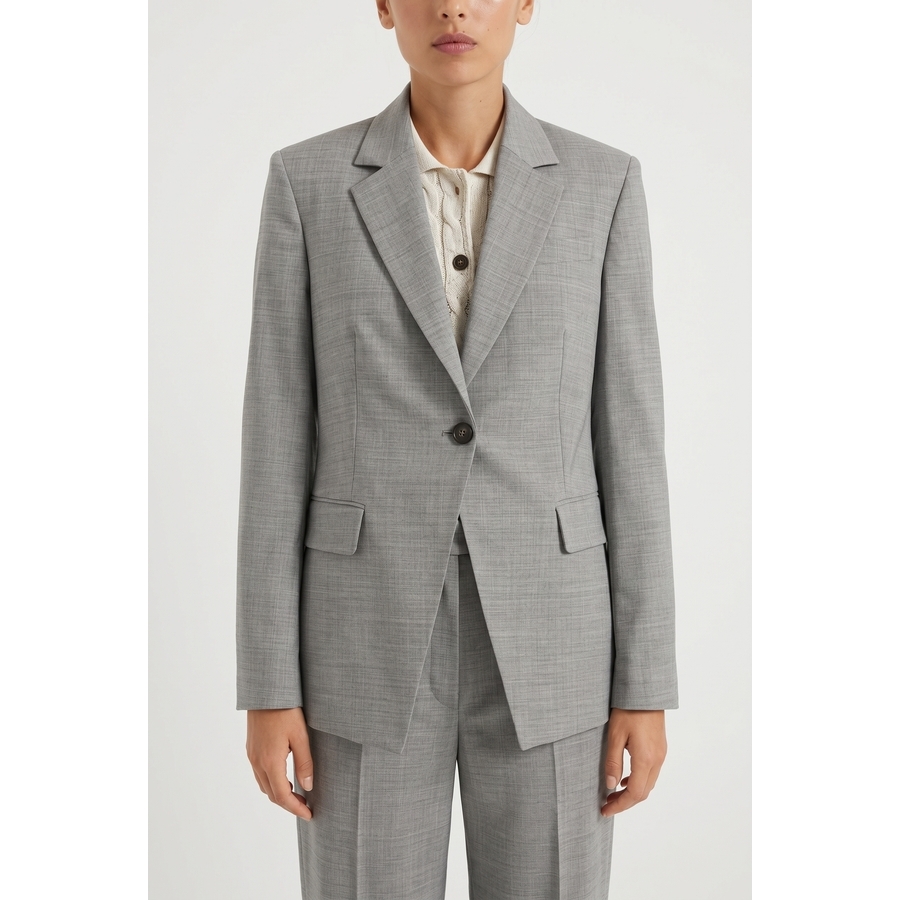 Brunello Cucinelli Wolight Grey Wool Tailored Blazer