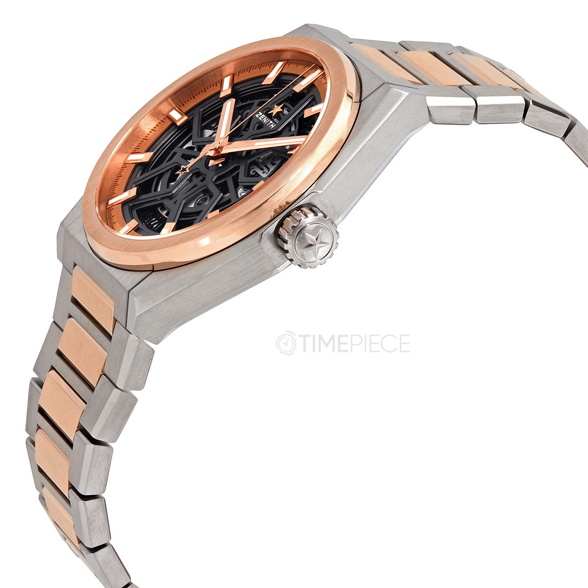 Zenith Defy Classic Skeleton Dial Rose Gold Bezel Men's Watch