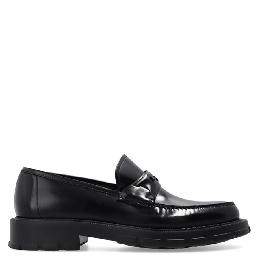 Salvatore Ferragamo Black Signature Leather Moccasins