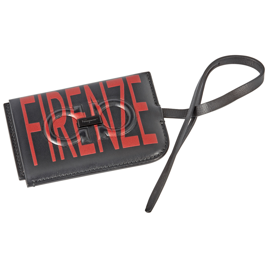 Salvatore Ferragamo Black/Red Mens Firenze ID Holder