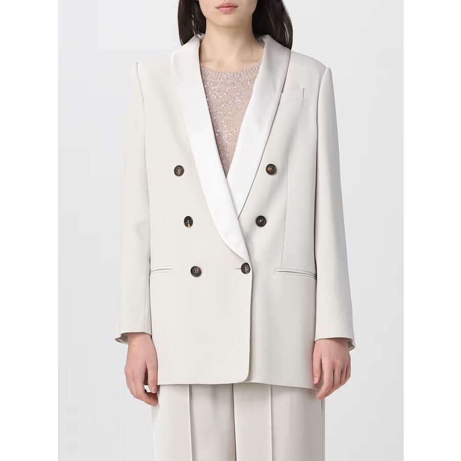 Brunello Cucinelli Milk Double-Breasted Blazer