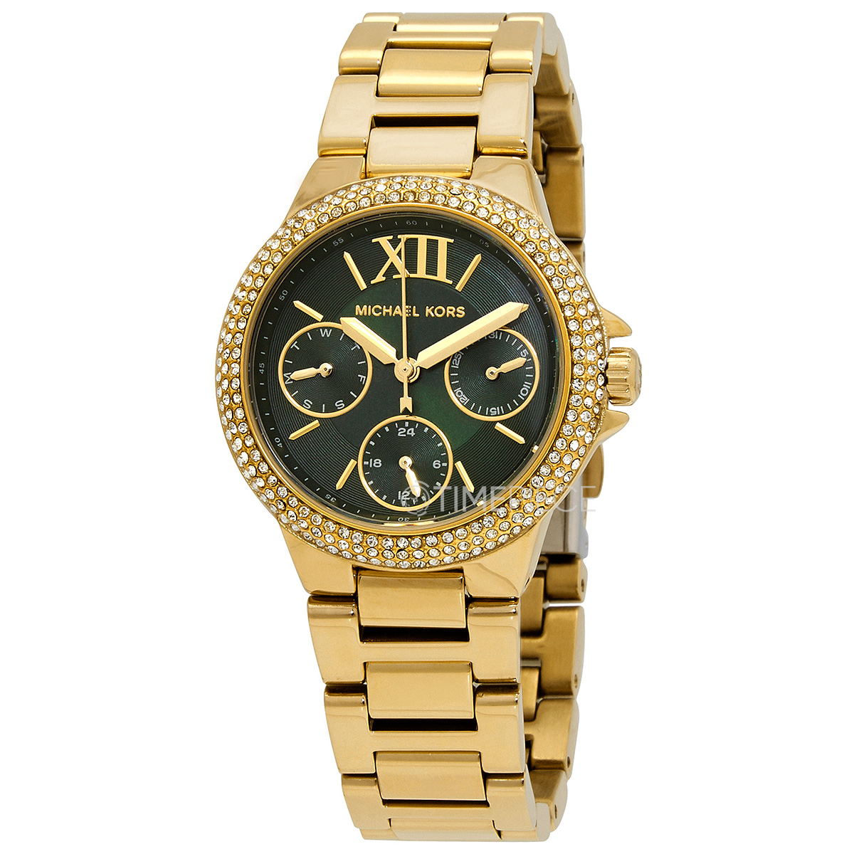 Michael Kors Camille Quartz Crystal Green Dial Ladies Watch MK6981