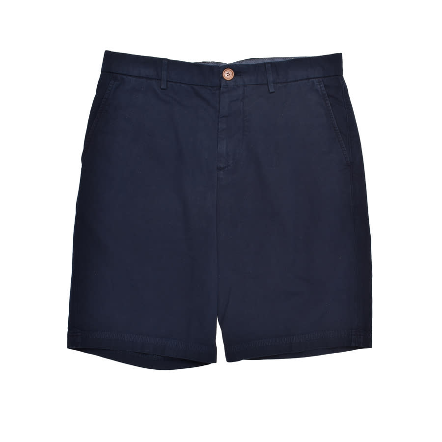 Brunello Cucinelli Mens Navy Tailored Cotton Shorts