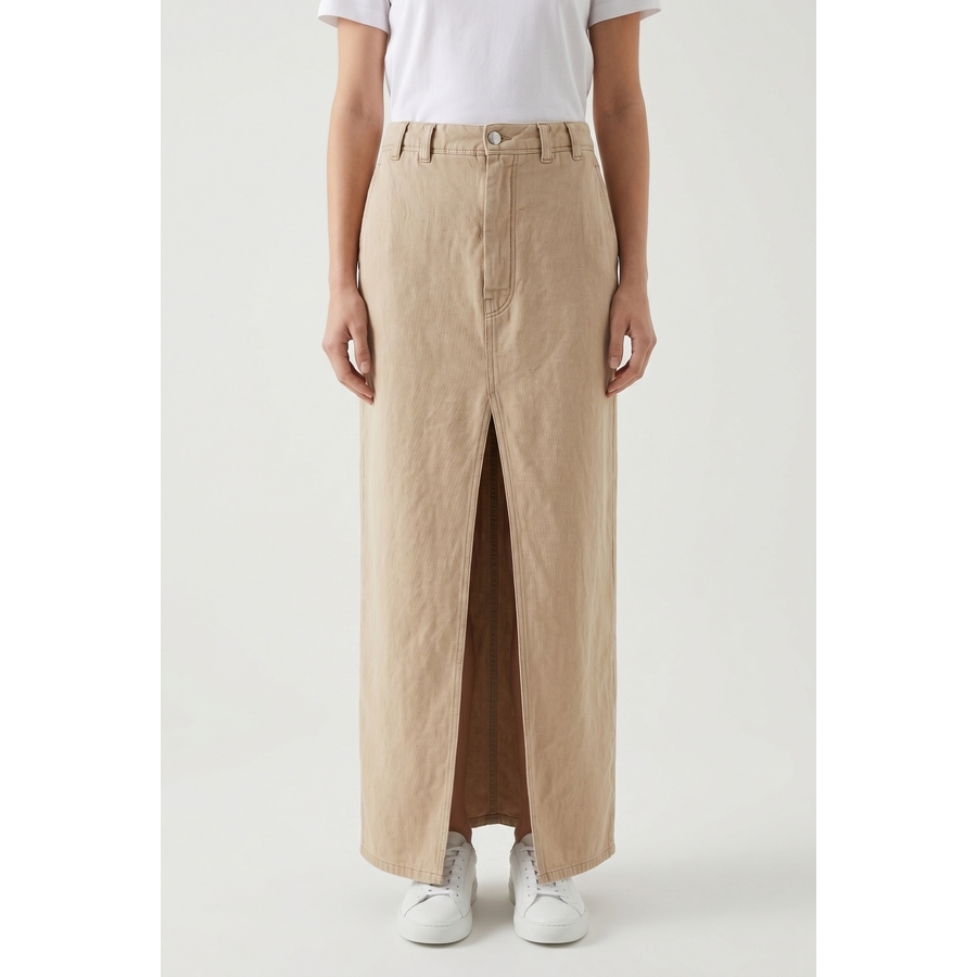 Brunello Cucinelli Wobeige Linen Cotton Slit Skirt