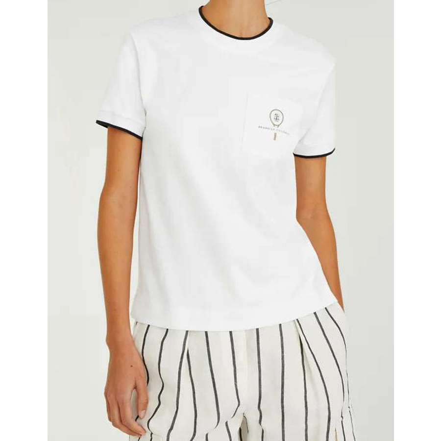 Brunello Cucinelli White Cotton Crew Neck T-Shirt