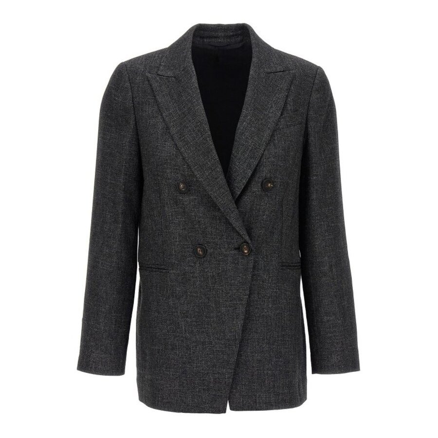 Brunello Cucinelli Dark Grey Double-Breasted Blazer