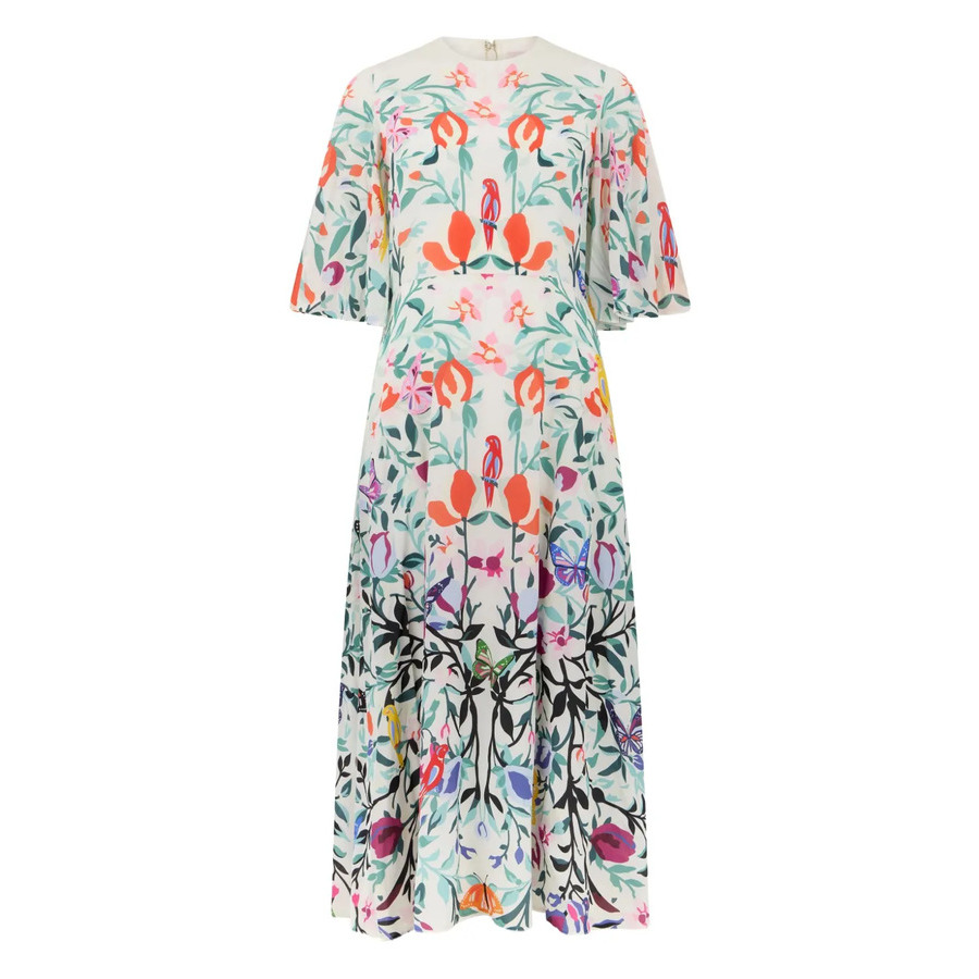 Valentino Floral-Print Dress — Multicolor