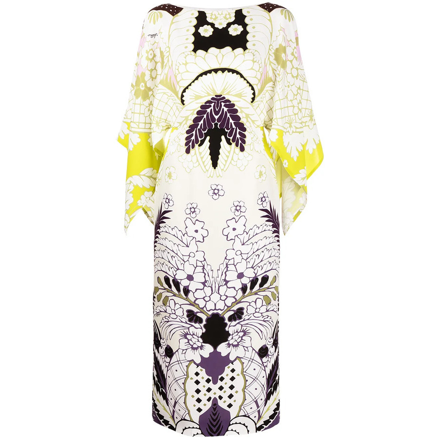 Valentino Garavani Tropical Word Arazzo Kaftan Dress