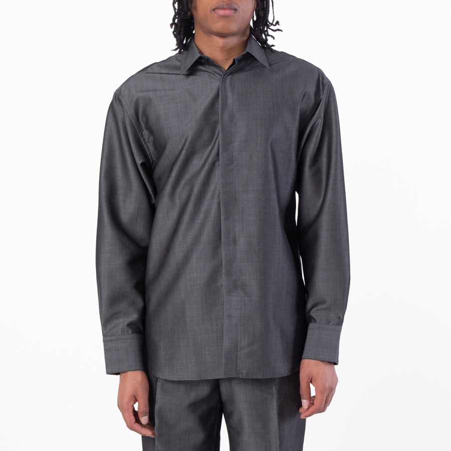 Ferragamo Embroidered Logo Silk-Blend Shirt