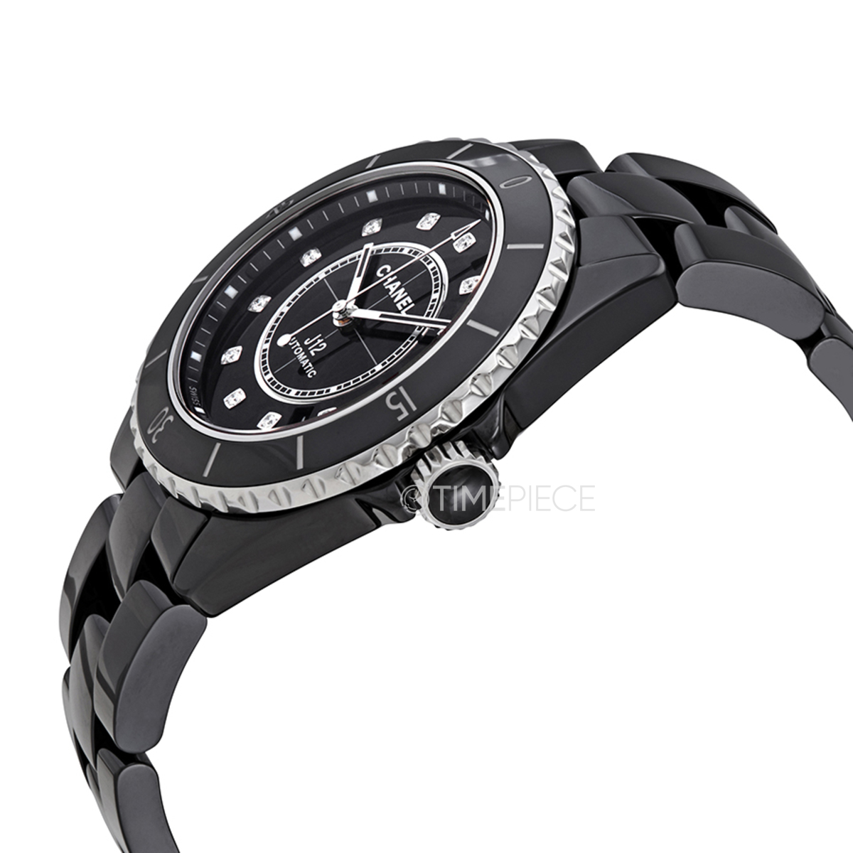 Chanel J12 Automatic Black Dial Black Ceramic Strap Women's Watch