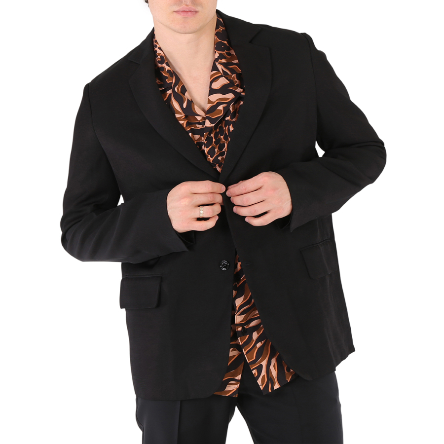 Roberto Cavalli Mens Black Deconstructed Jacket