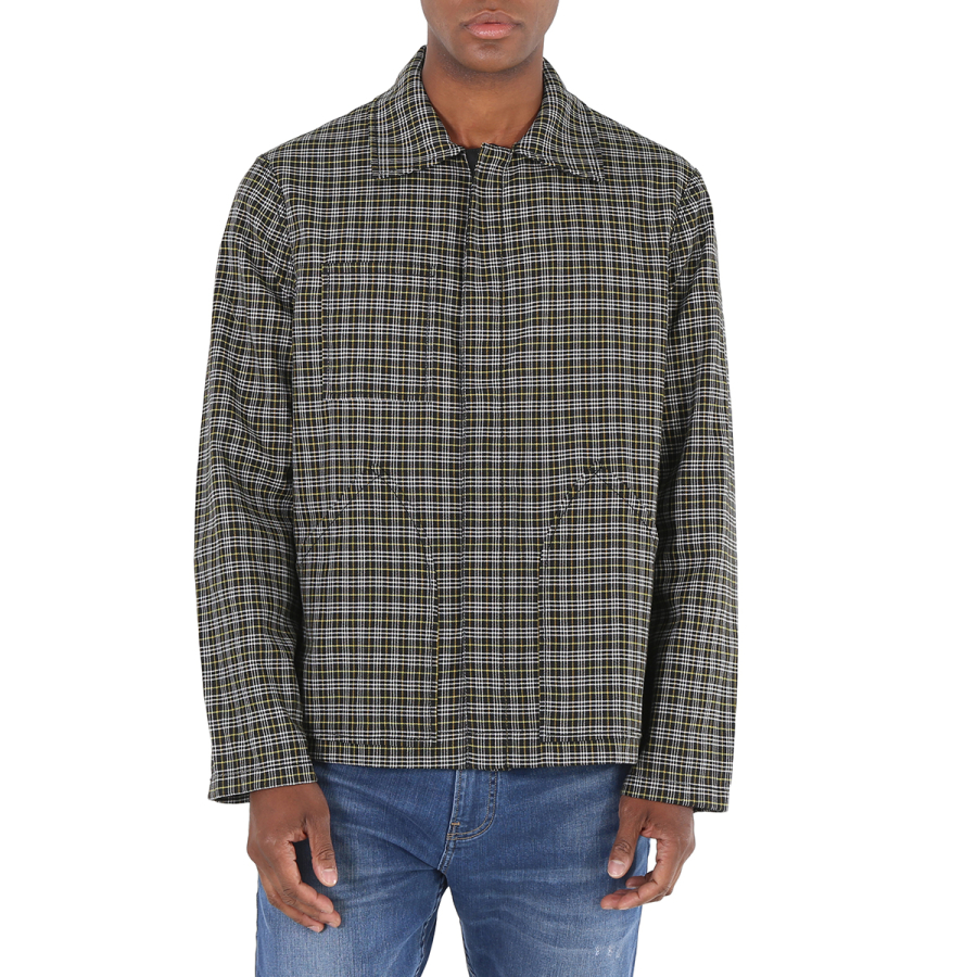 Roberto Cavalli Mens Black Zebra And Check Print Reversible Jacket