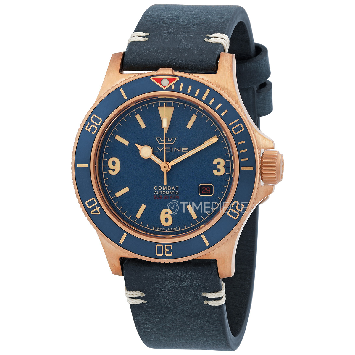 Glycine Combat Sub Bronze Automatic Blue Dial Mens Watch GL0421