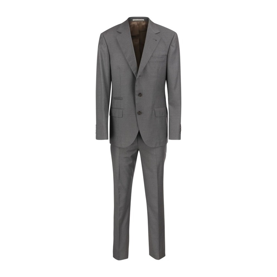 Brunello Cucinelli Medium Grey Wool Tailored Blazer