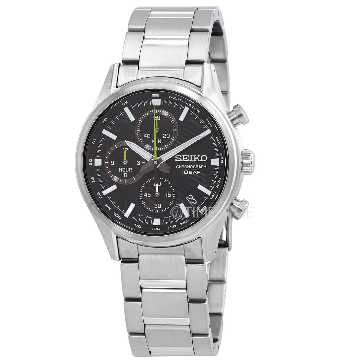 Seiko Dress Chronograph Quartz Black Dial Mens Watch SSB419P1