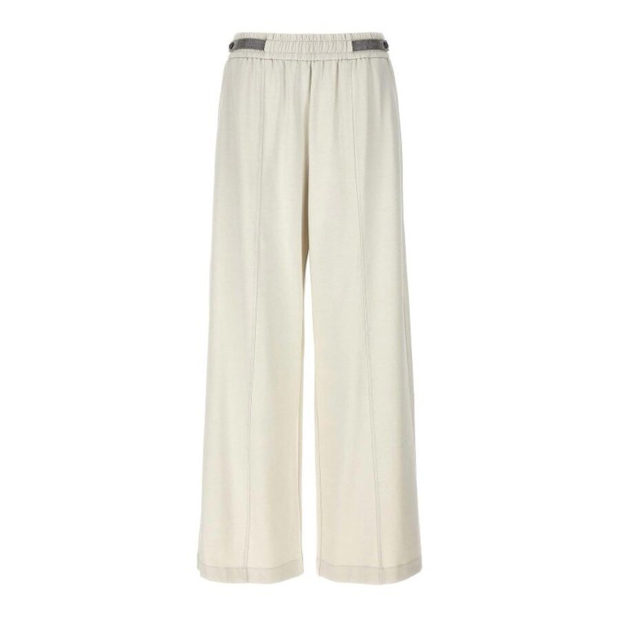 Brunello Cucinelli Wooff White Relaxed Cotton Trousers