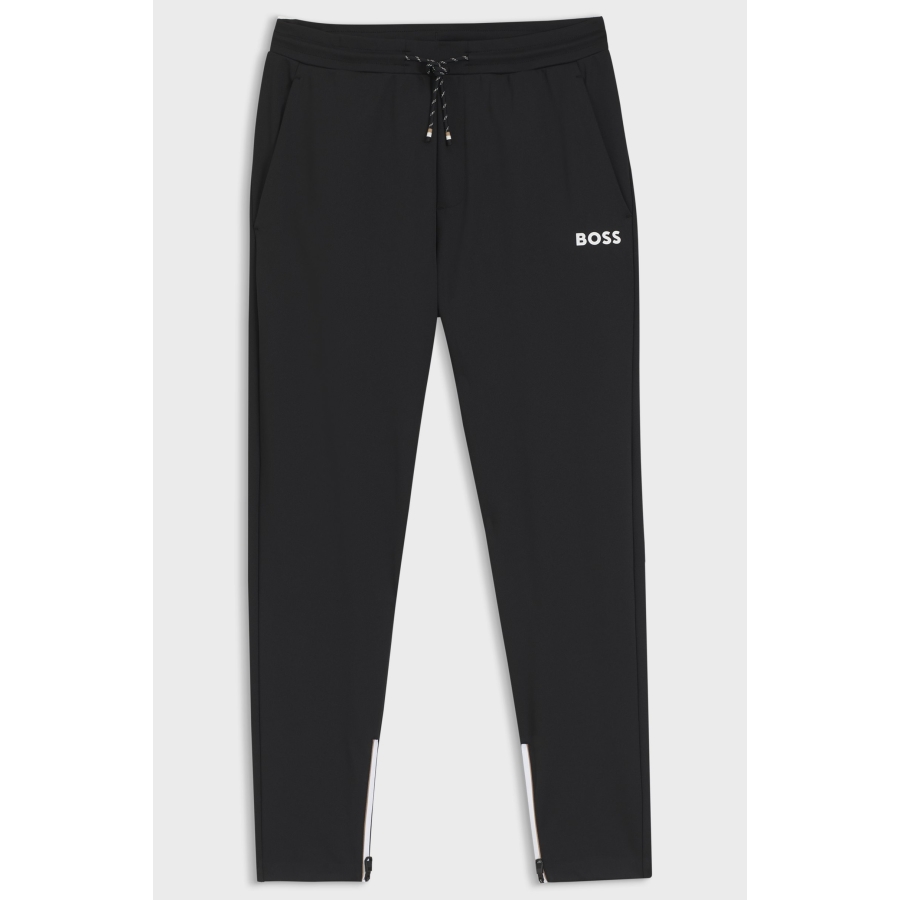 Hugo Boss Active Stretch-Gabardine Tracksuit Bottoms With Zipped Hems