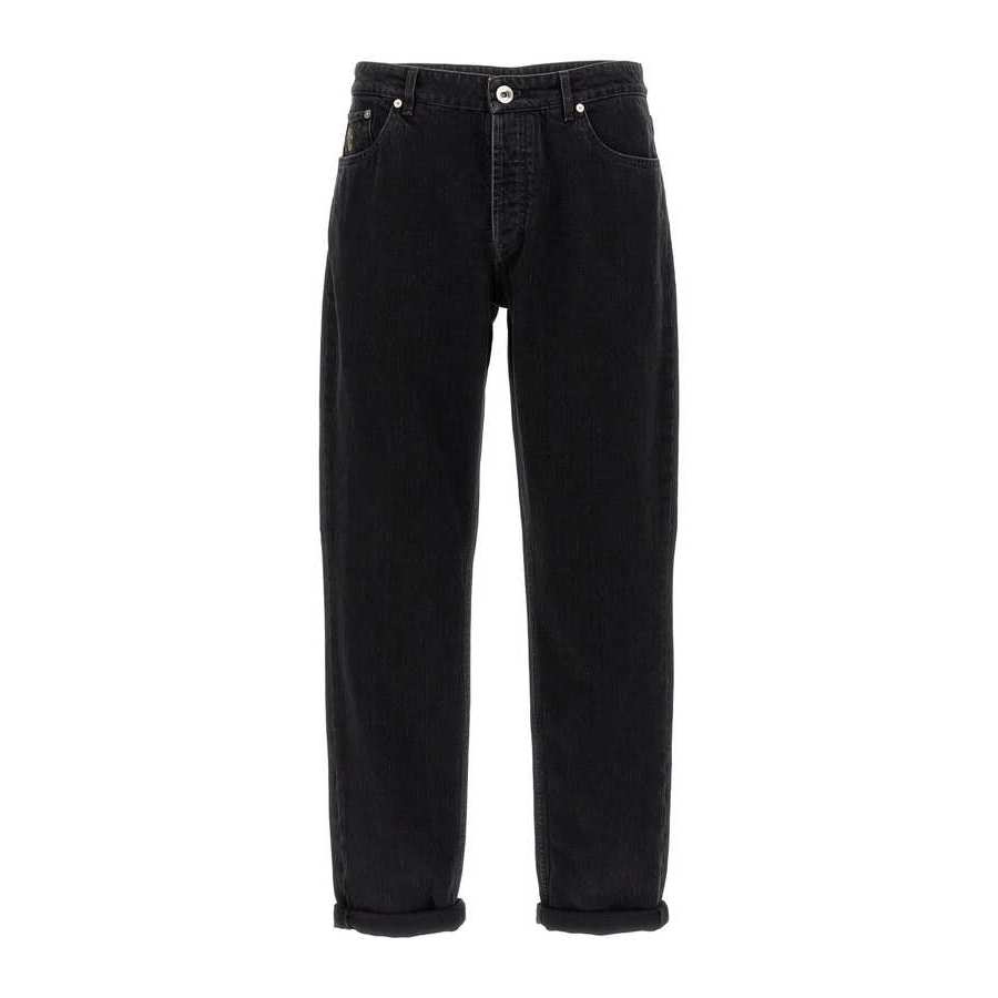 Brunello Cucinelli Relaxed Cotton Trousers — Gray