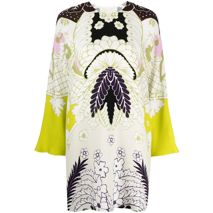 Valentino Garavani Abstract-Print Long-Sleeve Dress