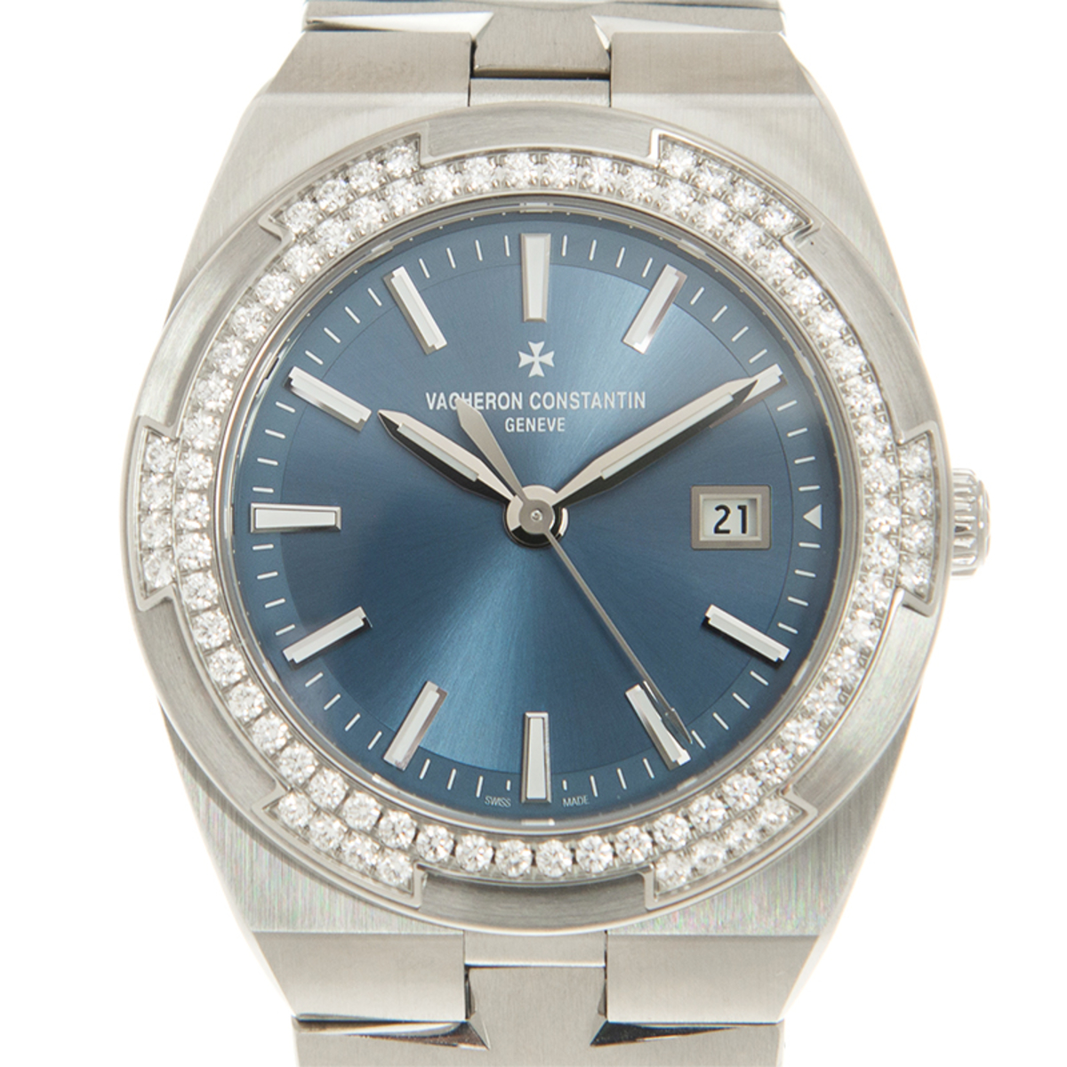 Vacheron Constantin Overseas Quartz Diamond Blue Dial Ladies Watch