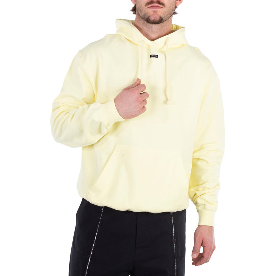 Bluemarble Mens Tender Yellow Logo-Print Cotton Hoodie