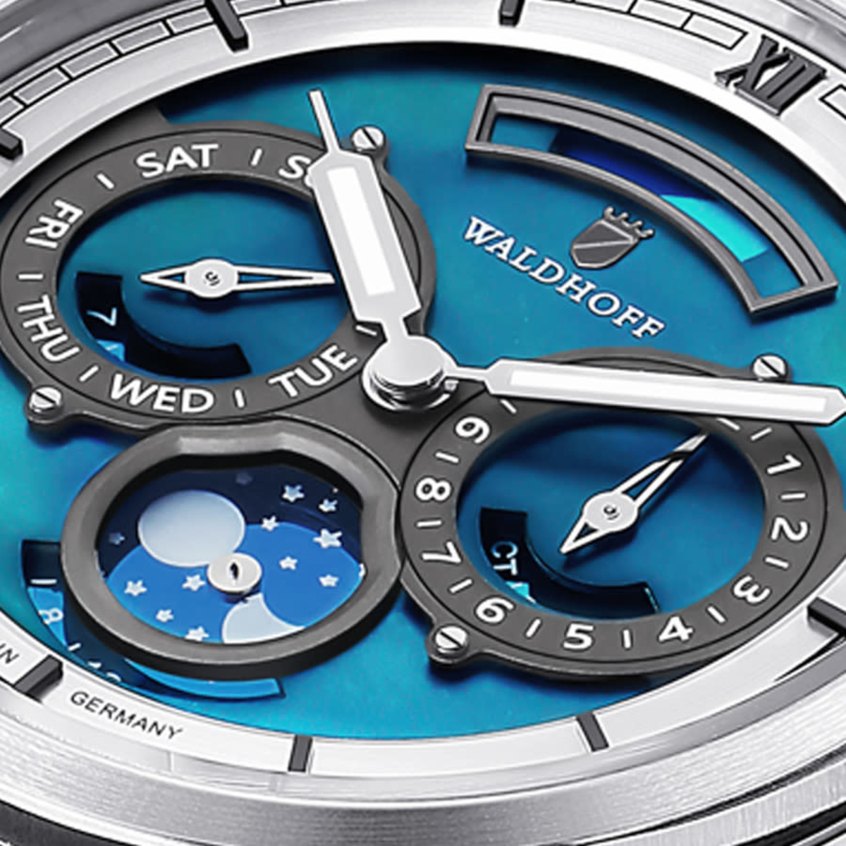 Waldhoff Olympus Automatic Grey Dial Mens Watch Olympus Royal Blue