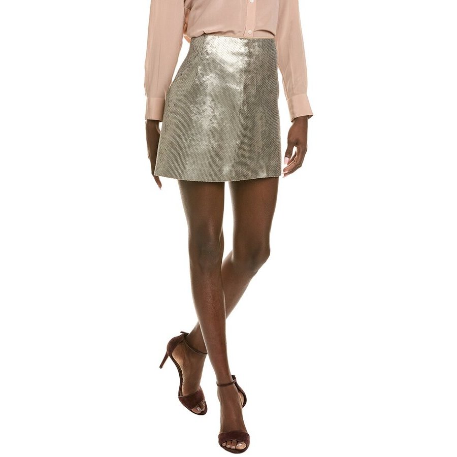 Brunello Cucinelli Womens Light Mole Textured Mini Skirt
