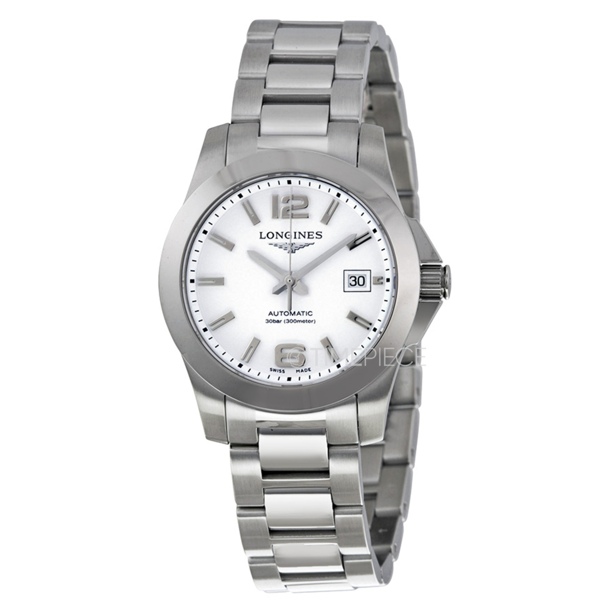 Longines Conquest Automatic White Dial Stainless Steel Ladies Watch L3 ...