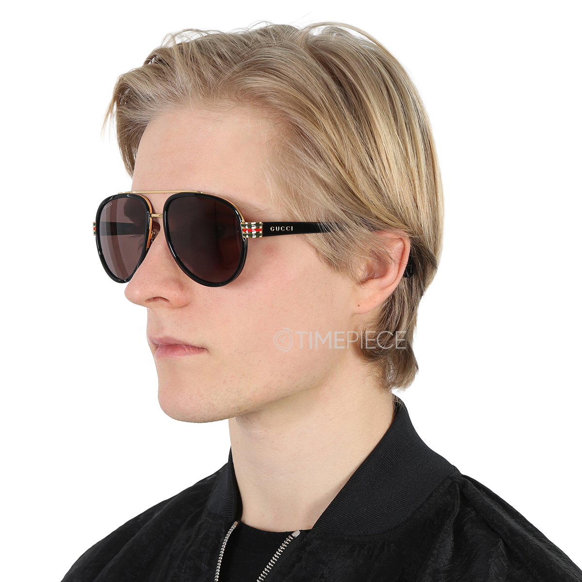 Gucci Brown Aviator Mens Sunglasses GG0447S 003 58