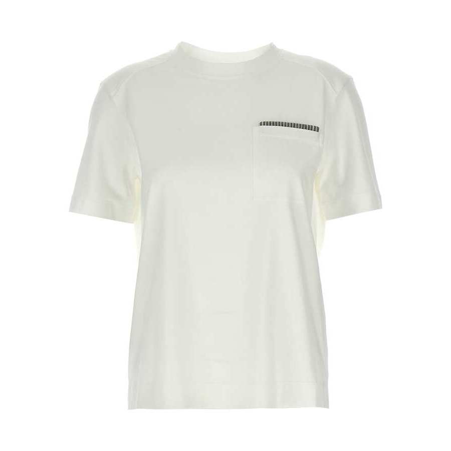 Brunello Cucinelli Women's White Cotton Short Sleeve Shirt