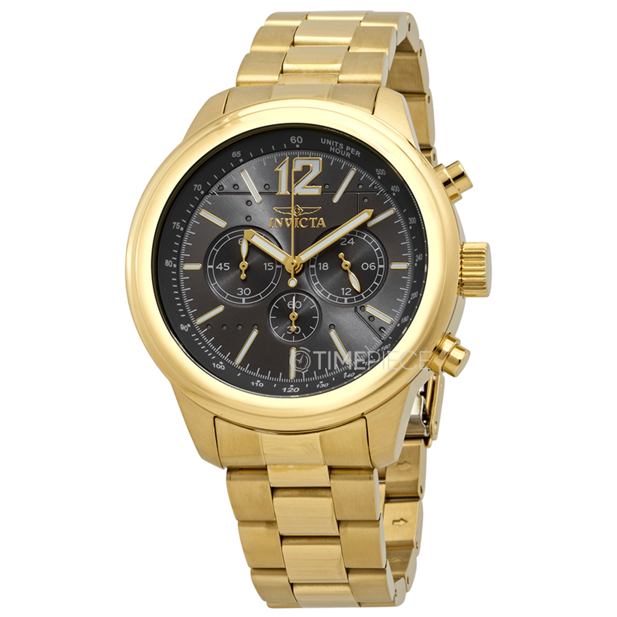 Invicta Men´s Aviator Gold-Tone Steel Bracelet & Case Quartz