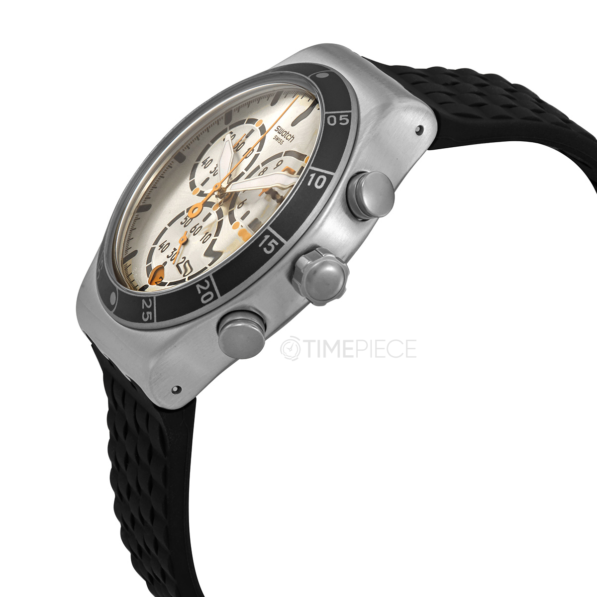 Swatch Jump High Chronograph Quartz Silver Dial Mens Watch YVS420