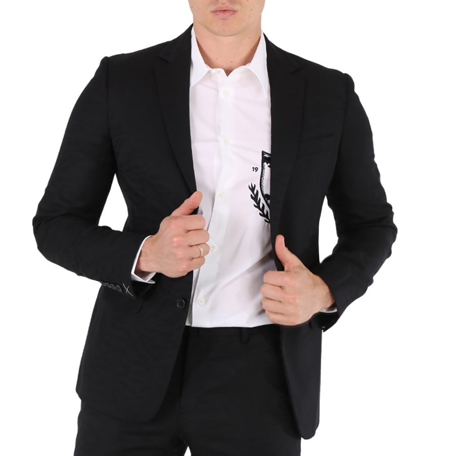 Roberto Cavalli Mens Black Wool-Blend 2 Pc Suit