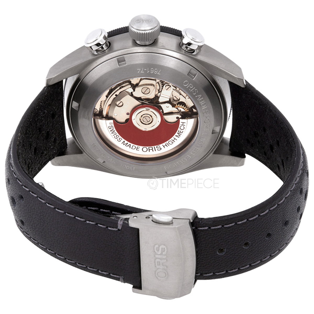 Audi wristwatch three-hand watch with leather strap, watch